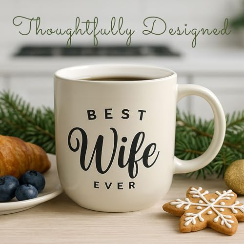 Triple Gifffted Worlds Best Wife Ever Coffee Mug and Socks Gifts For Women From Husband For Valentines For Her Birthday Wedding Anniversary Christmas Mothers Day, Ceramic, Cream, 380ML - Image 5
