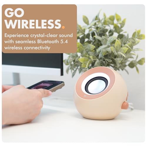 X9 Performance Brown Computer Speakers for Desktop PC with RGB Lighting, Bluetooth, USB, and AUX - Triple Mode Connection, Dual 2.25" Drivers for Work and Play - Bluetooth PC Speakers