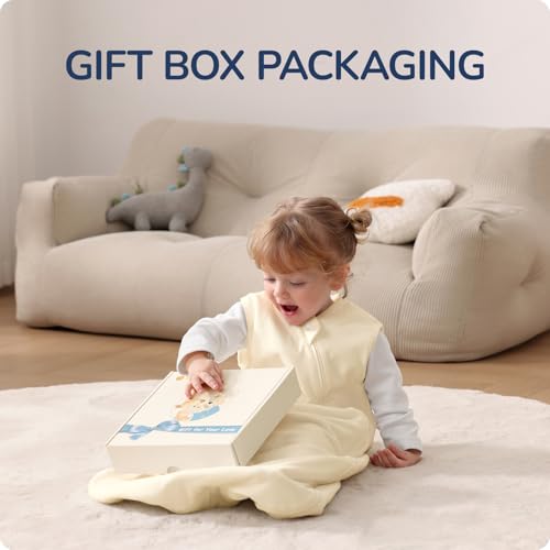 Image of 1.0 Tog Baby Sleep Sack 3-6 Months, Thermostatic Cotton Toddler Sleeping Sack for Babies, 2-Way Zipper Baby Wearable Blanket Soft Infant Sleeping Bag for All Season