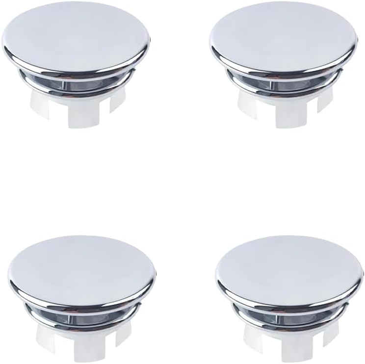Aeuezxx Overflow Cover for Washbasin, 4 Pcs Sink Overflow Ring, Overflow Sink Overflow Cap, Round Sink Hole Overflow Cover, for Washbasin, Bathroom, Kitchen