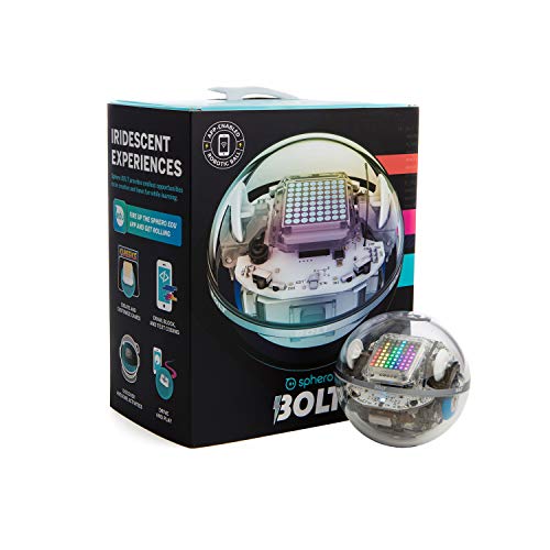 Sphero BOLT: App-Enabled Robot Ball with Programmable Sensors + LED Matrix, Infrared & Compass - STEM Educational Toy for Kids - Learn JavaScript, Scratch & Swift Sphero BOLT: App-Enabled Robot Ball with Programmable Sensors + LED Matrix, Infrared & Compass - STEM Educational Toy for Kids - Learn JavaScript, Scratch & Swift