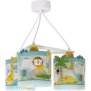 Dalber – Lampada da soffitto E-27, Giungla, Multicolore, 39 x 39 x 20