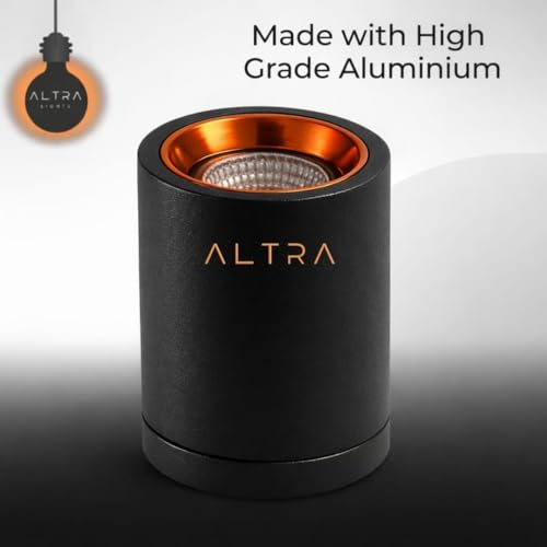Image of 3W COB LED Surface Mounted Cylinder Downlight | Spotlight for False Ceiling | for Living Room, Office, Showroom Roof | Natural White, Aluminium Black & Rosegold Reflector | Pack of 1