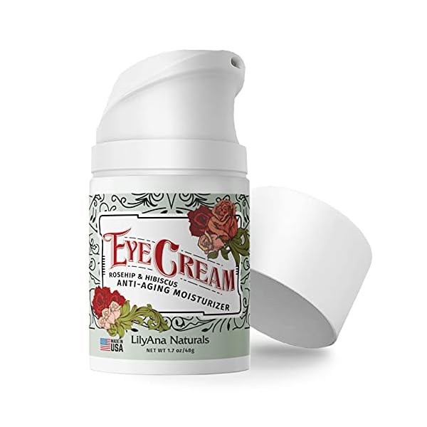 LilyAna-Naturals-Eye-Cream-2-Month-Supply-Made-in-USA-Eye-Cream-for-Dark-Circles-and-Puffiness-Under-Eye-Cream-Anti-Aging-Eye-Cream-Improve-the-look-of-Fine-Lines-and-Wrinkles-Rosehip-and-Hibiscus-Bot LilyAna Naturals Eye Cream for Dark Circles and Puffiness, Under Eye Cream for Wrinkles and Bags, Anti Aging Eye Cream helps Improve Dryness; for Sensitive Skin - 1.7 oz - Made in USA