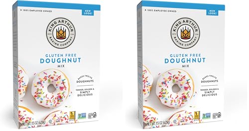 King Arthur Baking Company Gluten-Free Doughnut Mix 15 oz., Baking and Breakfast Mix, Donuts, Non-GMO (Pack of 2)