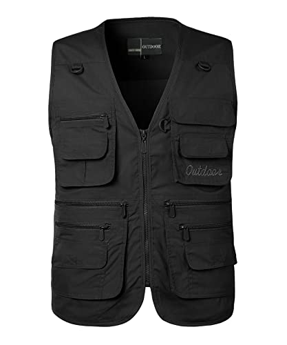 Yukirtiq Men's Outdoor Fly Fishing Vest Multi Pockets Hunting Vest Photography Lightweight Travel Vest Jacket #TOP1