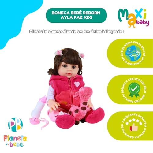 Boneca Bebê Reborn Ayla Toma Água e Faz Xixi - Lullaby