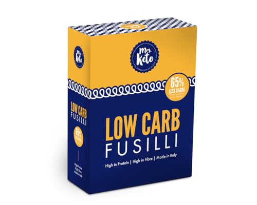 Mrs. Keto Low Carb Slim Pasta | High Protein + High Fibre Keto Fusilli | Made in Italy | 250g