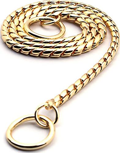 ZESLIV collana rame per cani, collana per cani Resistente Catena Serpente Collari per Cane Grandi Media per Allenamento Collare Strozzo, Catena di rame