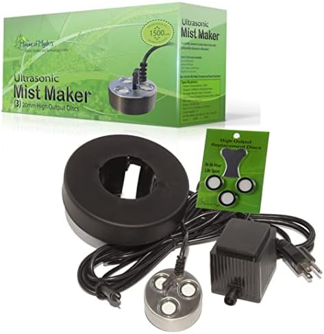 The House of Hydro Commercial 3 Head Mist Maker Kit- (Three Disk Mist Maker, Transformer, Float, 3 Replacement Discs)