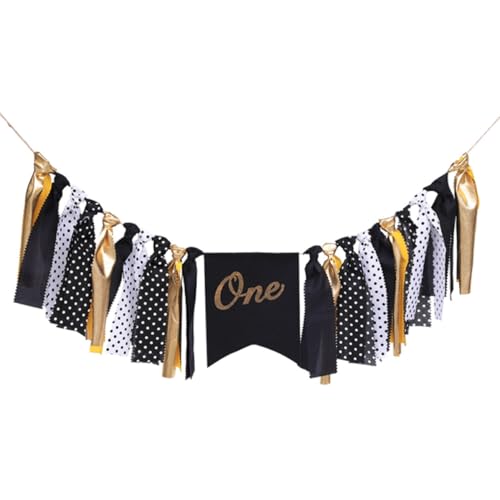 HOODANCOS Banner Colgante para Trona de Primer Cumpleaños, Liviano y Fácil de Colgar, Hecho de Tela, Accesorio Fotográfico para Fiesta Temática de