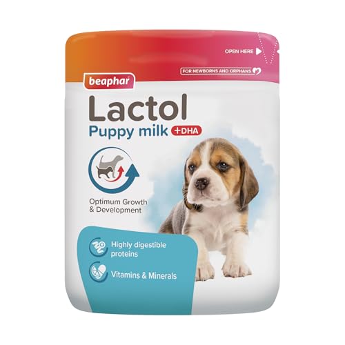Beaphar - Lactol Puppy Milk 500g - Milk Replacer & Complete Feed for Newborn & Weaning Puppies For growth & development Contains DHA Vitamins & Minerals Ideal for Hand-Rearing Use from Birth