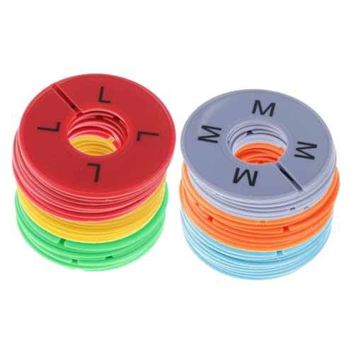 FIXOSHEE 30 Separadores de Ropa por Tallas de Plástico Colores Surtidos XS Naranja S Azul Claro M Gris L Rojo Xl Amarillo Xxl Verde Organizadores para Armario Prácticos para