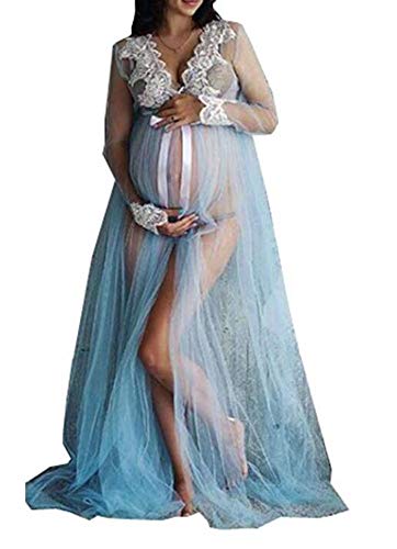 Mujeres Embarazadas de Malla Sexy Vestidos Maxi para la sesión de Fotos de la Boda del Partido de Noche