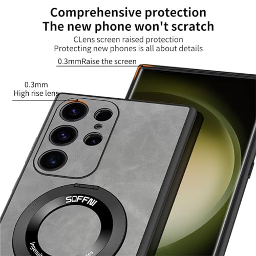 Coque rotative 360 Samsung S23 Plus cuir antichoc compatible MagSafe