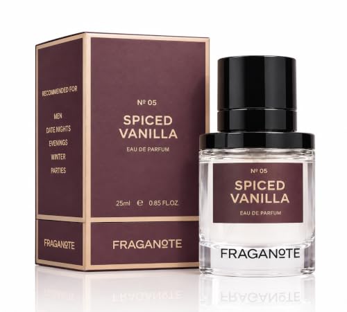 Image of Fraganote Spiced Vanilla Eau De Parfum Unisex 25ML | Warm & Spicy Gourmand Perfume For Man & Women | Long-Lasting Fragrance with Cinnamon, Cardamom, Caramel & Vanilla Notes | Perfect for Winter Evenings, Festive Nights & Date Wear
