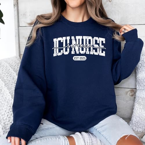 Personalized Nurse and Healthcare Professional Sweatshirt, Custom Workwear Gift for Registered Nurse2