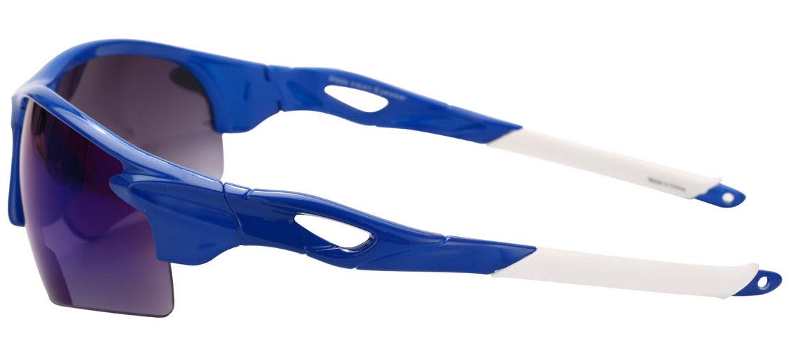 Mass Vision 2 Pair of The Athlete Precision Sport Wrap Bifocal Unisex Reading Sunglasses (Blue, 2.5)