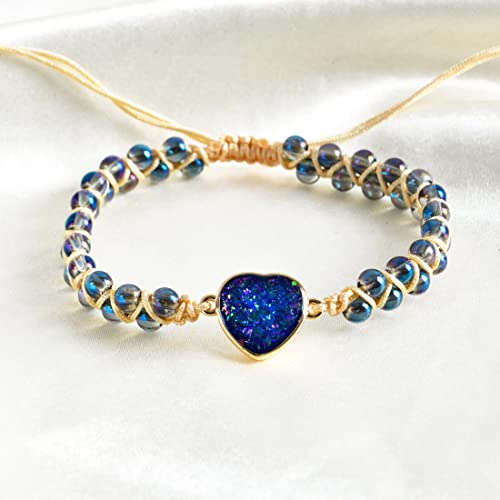 Image of YGLINE Stone Bead Yoga Meditation Bracelet Healing Crystal Double Layer Natural Gemstone Beaded Relax Anxiety Bracelets for Women Men