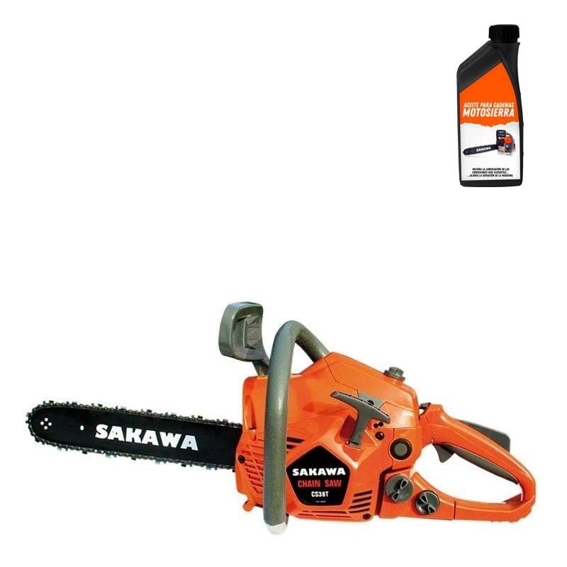 SAKAWA Motosierra Gasolina Ligera 38cc 14" + Aceite Engrase Cadena