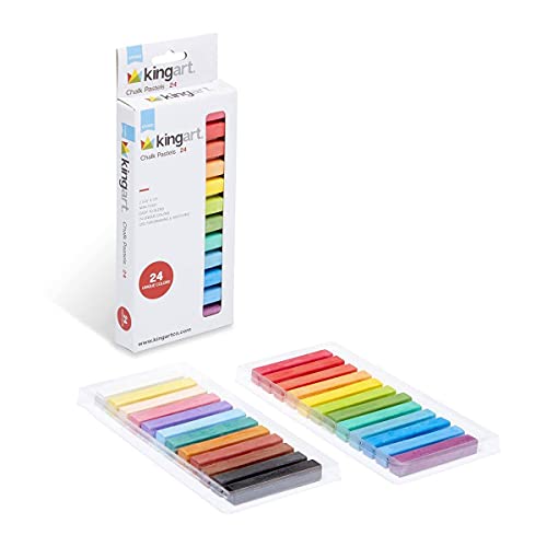 Kingart Square Pastels Chalk 24-Pieces, Vivid Colors, Starter Set Pastel Sticks For Craft Projects, Drawing, Blending, Layering & Shading, Non-Toxic Art Supplies #TOP30