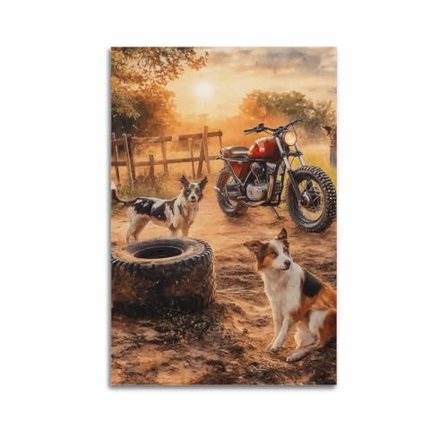 Art mural esthétique paysage rural une toile vintage haute définition pour décoration raffinée