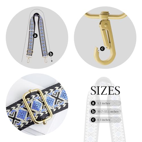 Image of TANOSII Wide Purse Strap Adjustable Replacement Shoulder Crossbody Strap Handbag Strap