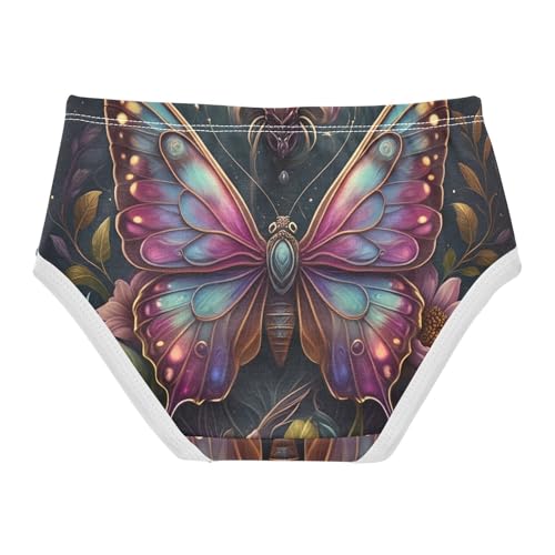 Durable Toddler Girls Underwear 2t Cotton Cute Panties Girl Vibrant Colorful Butterfly Floral Undies Kids Briefs2