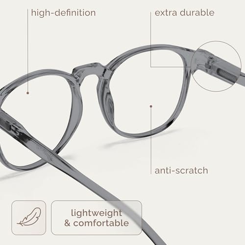 Image of IBOANN Chic & Comfy Blue Light Glasses for Women - 3-Pack Round Frames, Screen-Ready Style with UV Protection Coating