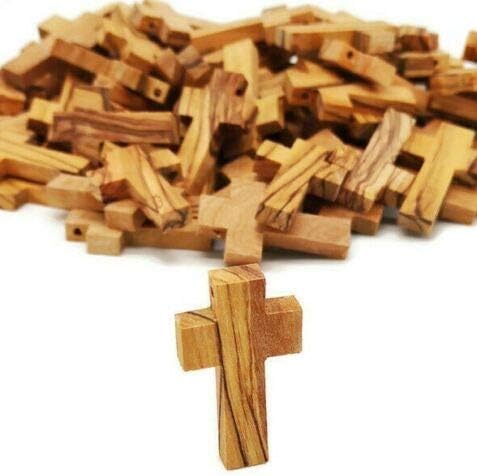 Hand Made 100pc Cross Olive Wood cross Jerusalem Holy Land For Necklace Maker