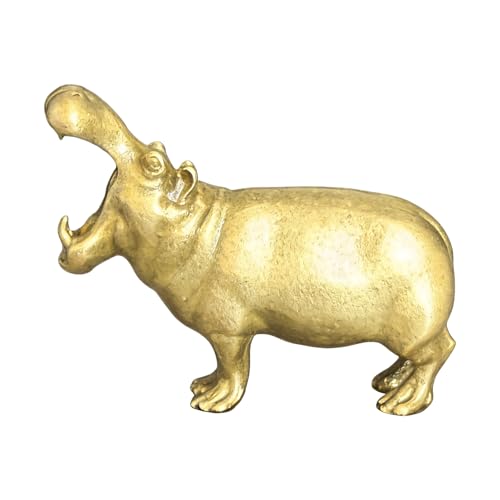 Figurina Di Ippopotamo - Statua Di Ippopotamo | 2,05x1,18x0,75 Pollici In Miniatura In Rame Da Tavolo Ornamento Animale Arte Figurine Accento Decorativo Per La Decorazione Domestica Sul Posto Di