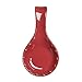 MyGift® Red Ceramic Spoon Rest with Dot Design, Countertop Cooking Spoon and Ladle Holder