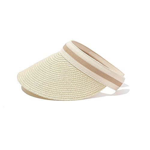 Visera de verano para mujer, sombrero de paja miniatura 1