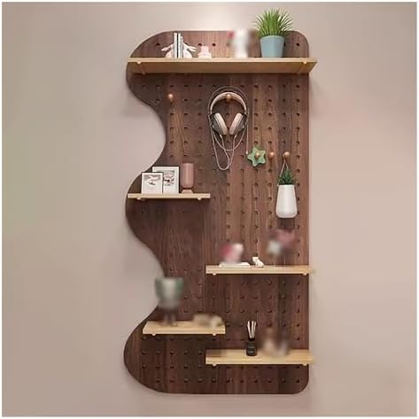 Pegboard Wall Organizer Panels.Pegboard Panels,Pegboard Wall Organizer,Pegboard Shelf Pegboard Panels Kit,Wooden Peg Boards,Peg Board Organizer Pegboard Wall Mounted Display Storage(Color:Da