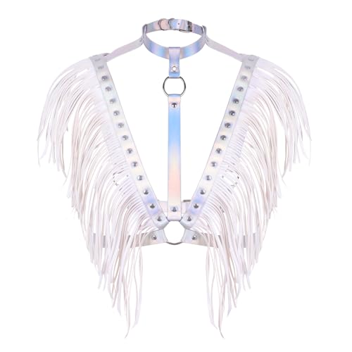 Women's Fashionable Sexy Adjustable Faux Leather Fringe Belt - Trendy Fringed shawl for Outerwear and Binding Style2