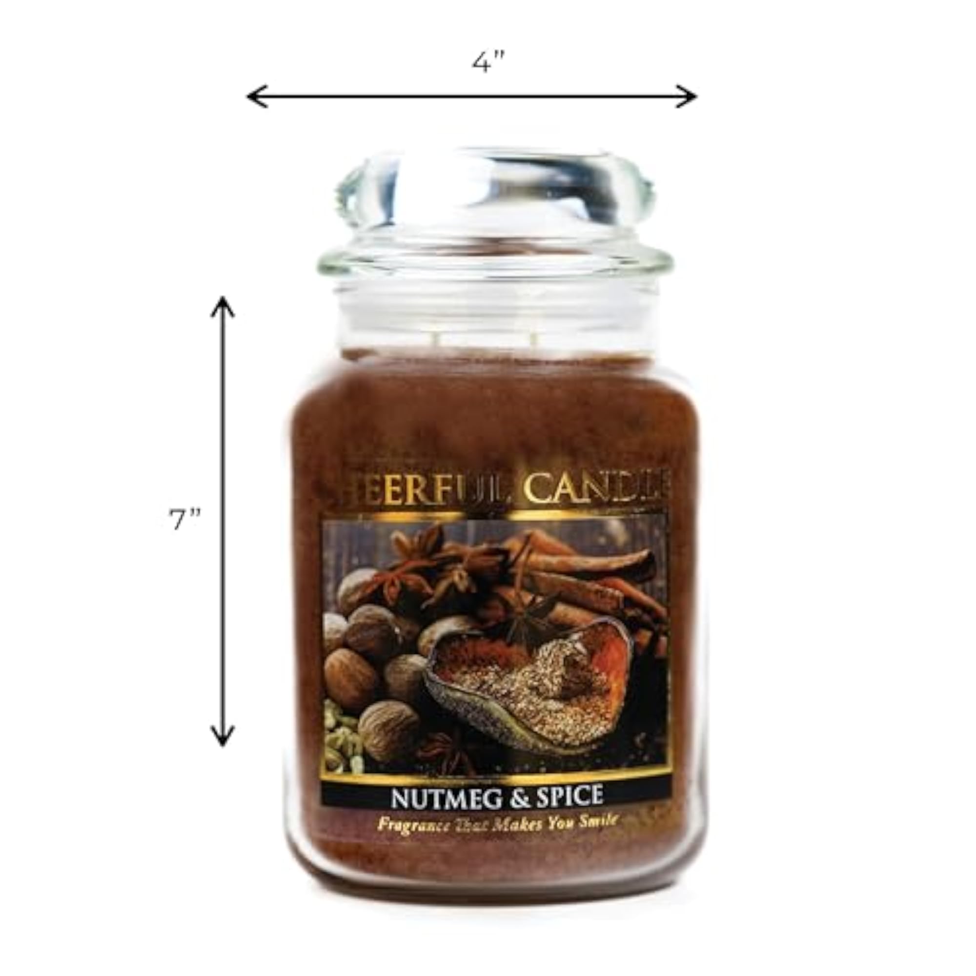 Nutmeg & Spice Scented Candle Jar, 24oz
