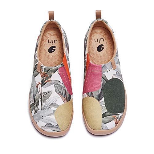 Image of UIN Women's Artistic Slip-On Shoes Vibrant Floral Casual Loafers Lightweight Comfortable Travel Footwear