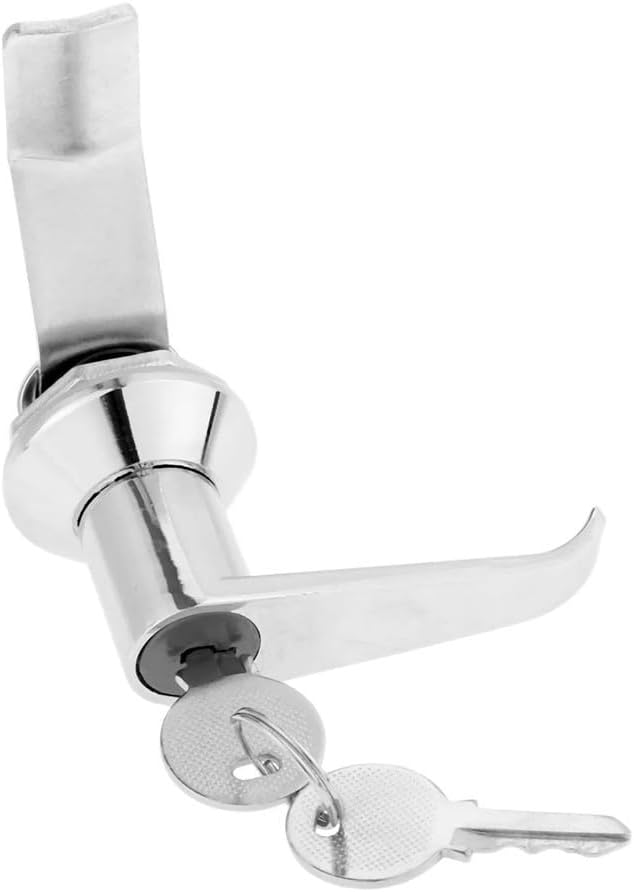 Zinc Alloy T Handle Lock Kit with Keys Truck Camper Garage Door - Silver, 98x96 mm, Secure Locking Mechanism Compatible with Truck Cap and Garage Applications