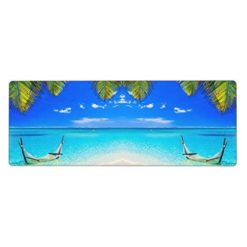 Tapis de souris XXL plage tropicale ensoleillée pour le bureau à la maison