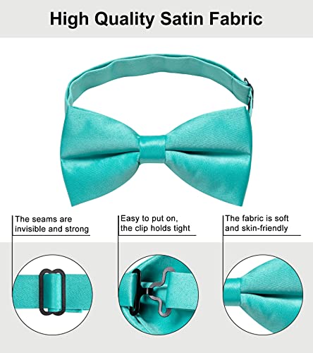 Image of YourTies Bow Ties for Men Pretied Bowties Solid Color Satin Bow Tie Formal Business Tuxedo Wedding Party Prom