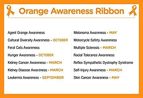Image of 1 /2 /5 /10 /25 /50pcs Orange Ribbon Awareness Pins for Kidney Cancer, Leukemia, Multiple Sclerosis, Hunger, Gun Violence /Mass Shooting Awareness - Perfect for Support Groups, Gift-Giving, and Fundraisers