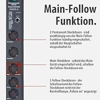 Brennenstuhl Secure-Tec Steckdosenleiste 8-Fach mit Überspannungsschutz und Main Follow Funktion (Mehrfachsteckdose mit 3m Kabel und Schalter) anthrazit – Ansicht 4