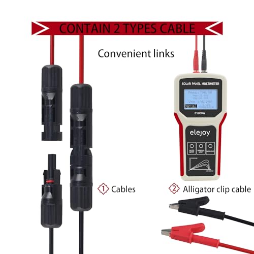 SolaMr 800W Upgrade Solarpanel Tester MPPT Photovoltaik-Multimeter mit ultra Klarem LCD, Intelligente MPPT Leerlaufspannung Fehlersuche und Datenprüfung für Solar-PV-Prüfung -EY 800W
