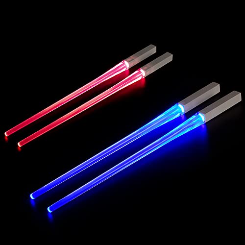Light Up Bacchette Lightsaber Bacchetta Cinese con 9 modalità di colore, SOARFLY Lightsaber Bacchetta riutilizzabile senza BPA Illuminating Chopsticksper cucina cena party sushi 2 paia
