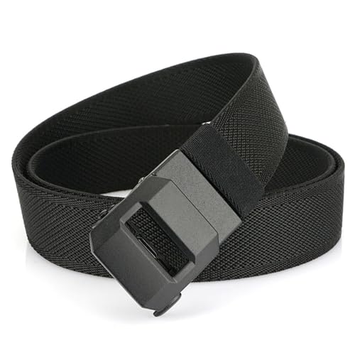 Edc Nylon Ratchet Belt, Adjustable Release Buckle Woven Waist Belt with Automatic Slide Buckle