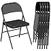 HOMCOM Lot de 6 chaises Pliantes chaises de Salle à Manger Portables Chaise Pliable d'intérieur avec Coussin en revêtement synthétique et Cadre en Acier dim. 45l x 46P x 78H cm Noir