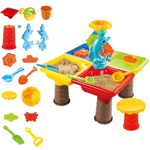 Table de sable colorée carrée Jorzer pour le développement des tout-petits