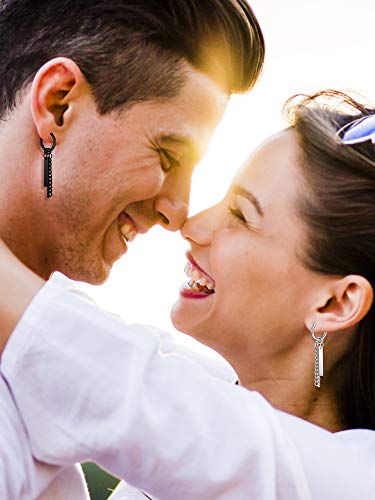 34 Pieces Stainless Steel Dangle Hinged Hoop Earrings Piercing Hoop Huggie Earrings With Long Chain Feather Leaf Dangle #TOP4