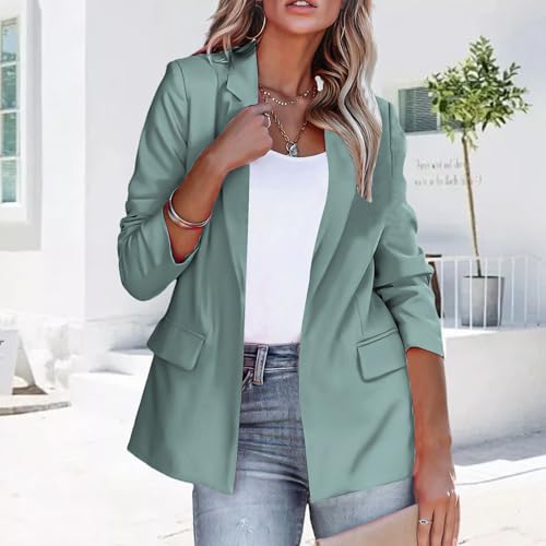 Women's Business Casual Blazers Slim Fit Jackets Open Front Work Office Blazer Long Sleeve Coat Summer Lightweight Suit2