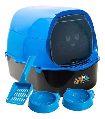 Caixa de Areia Banheiro Grande Furba Sandbox Fechada Para Gatos Azul